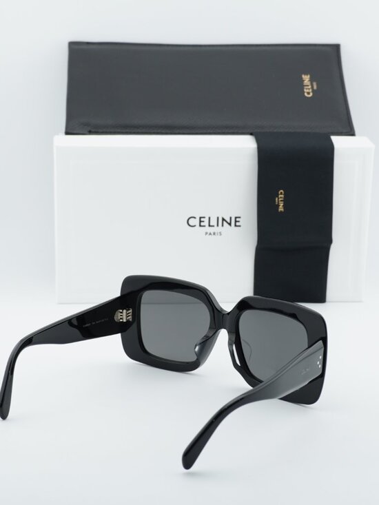 Celine CL40263F 01A Square Sunglasses - Black/Smoke main image 10